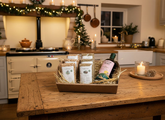 Cesto “Sapori di Natale” – Legumi Artigianali & Olio EVO della Basilicata | Idea Regalo Natale