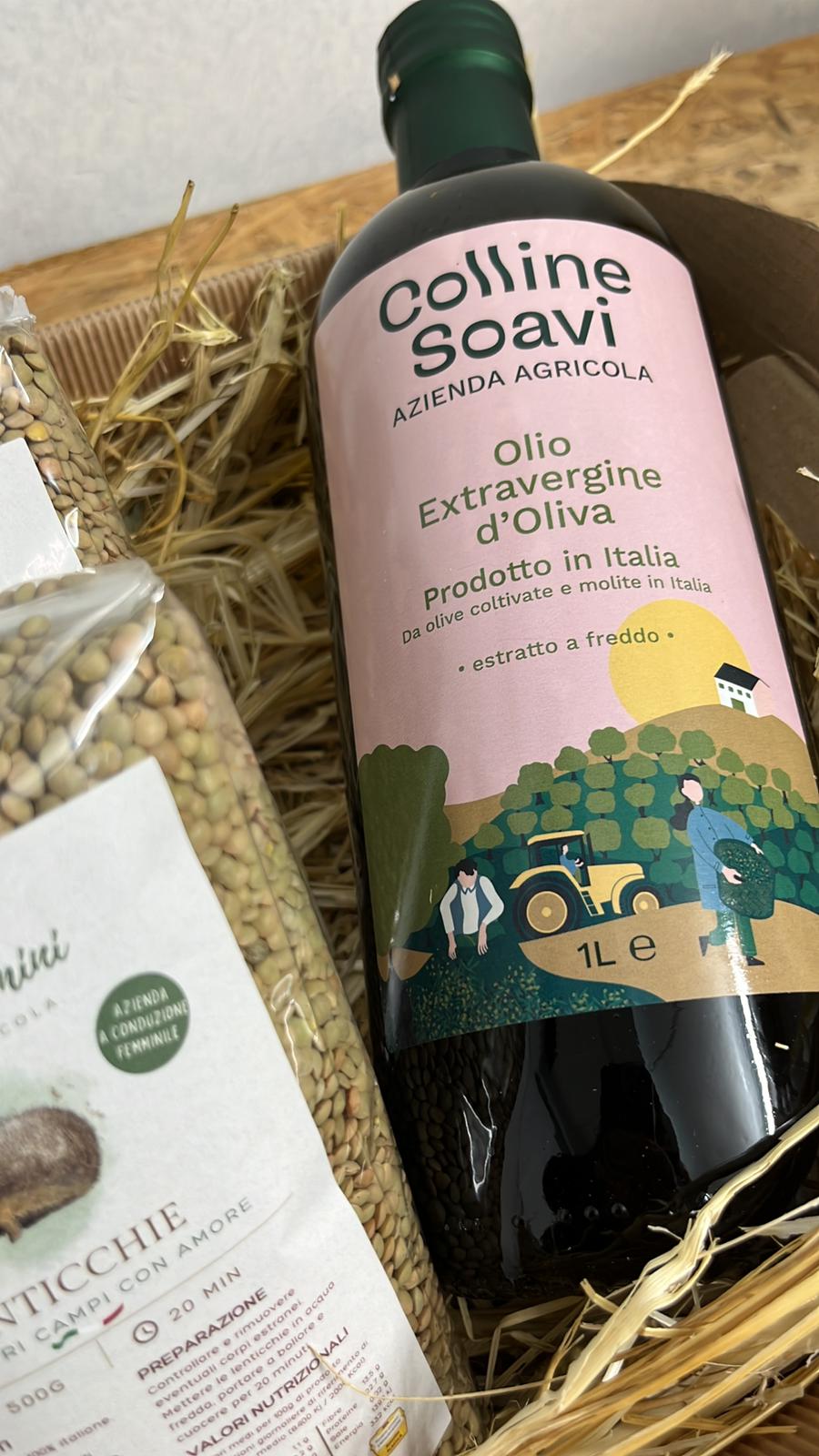 Cesto “Sapori di Natale” – Legumi Artigianali & Olio EVO della Basilicata | Idea Regalo Natale