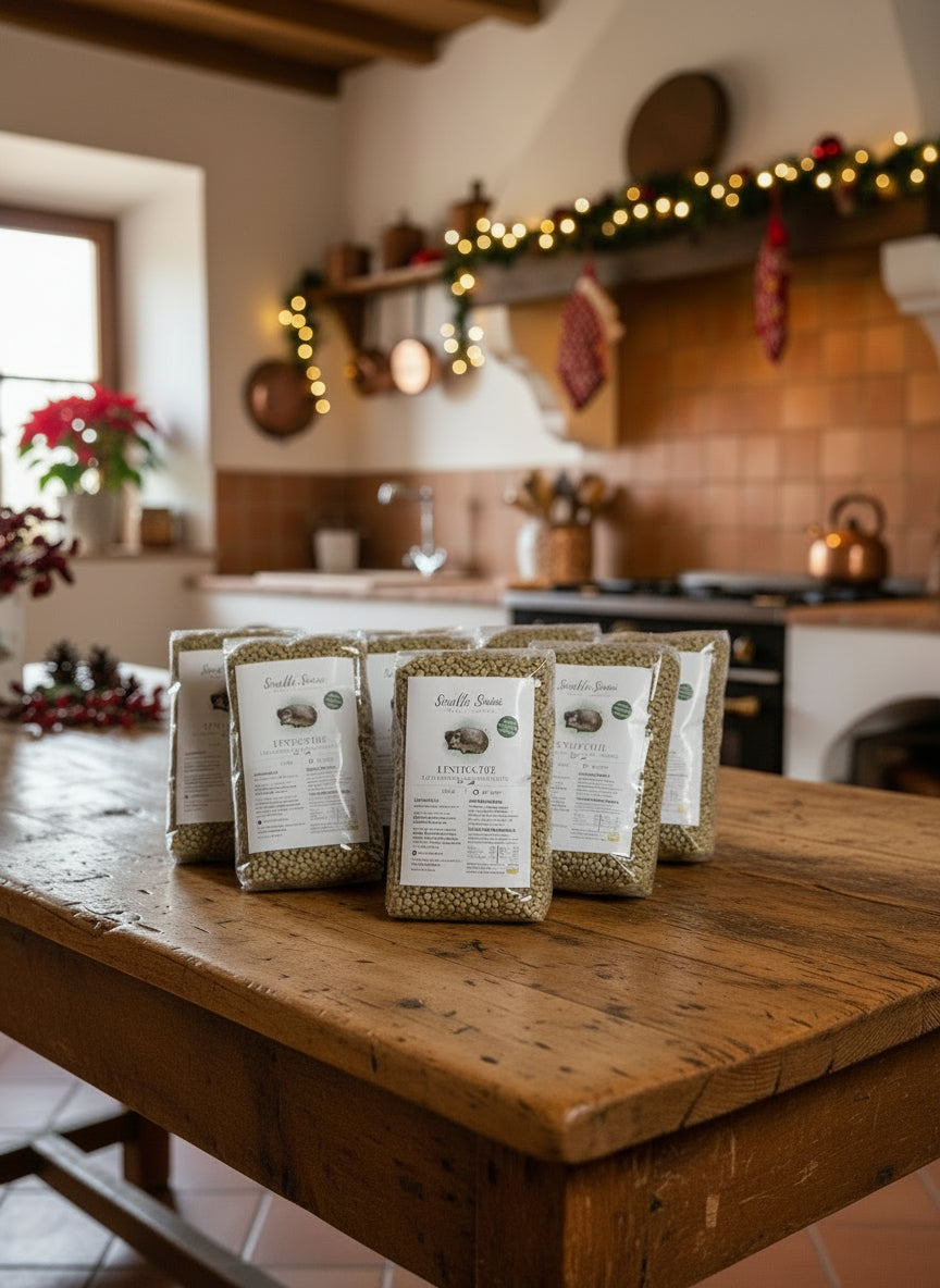 Cesto “Buona Fortuna” – 3 kg Lenticchie Artigianali della Basilicata | Idea Regalo Natale 🤎🎄