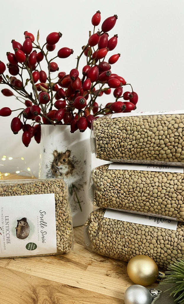Cesto “Buona Fortuna” – 3 kg Lenticchie Artigianali della Basilicata | Idea Regalo Natale 🤎🎄